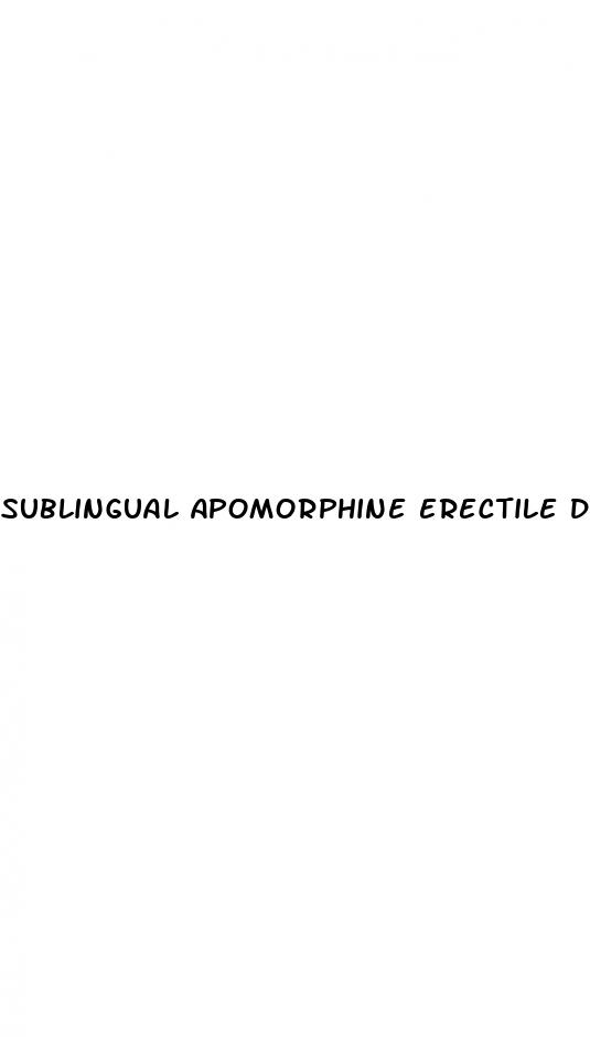 sublingual apomorphine erectile dysfunction