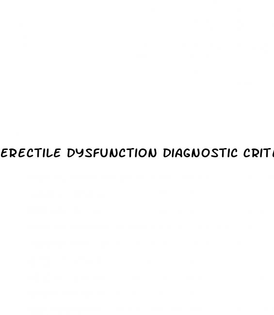 erectile dysfunction diagnostic criteria