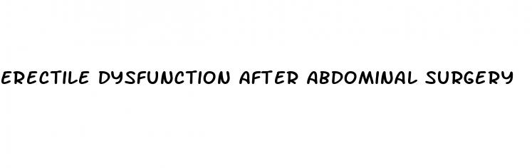 erectile dysfunction after abdominal surgery