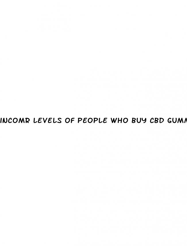 incomr levels of people who buy cbd gummies for anxiety