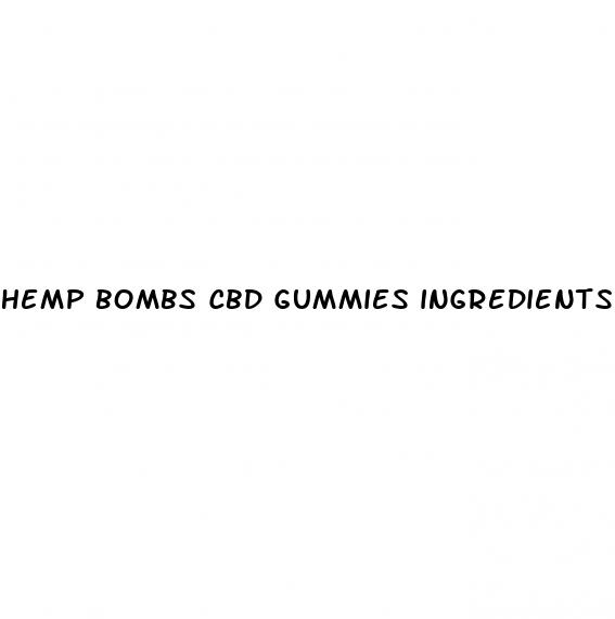 hemp bombs cbd gummies ingredients