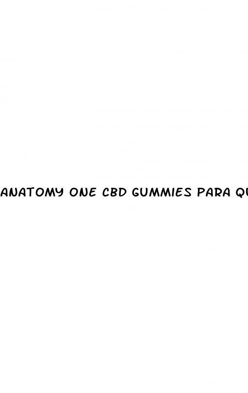 anatomy one cbd gummies para que sirve
