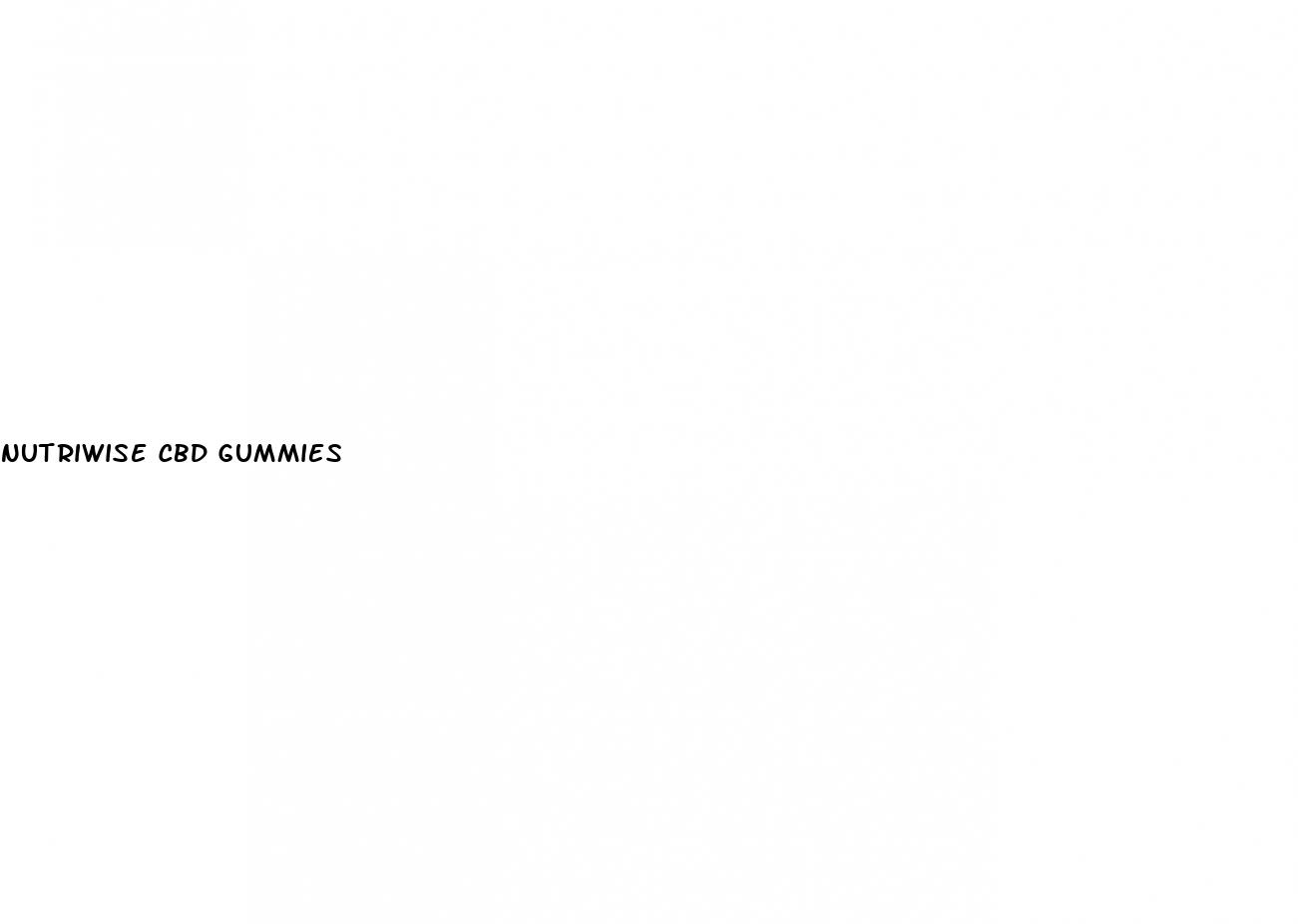 nutriwise cbd gummies