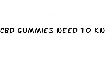 cbd gummies need to know