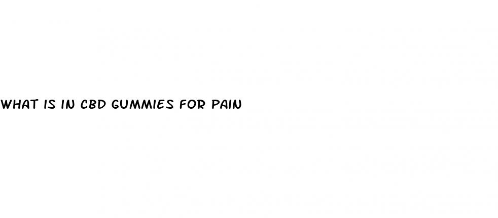 what is in cbd gummies for pain