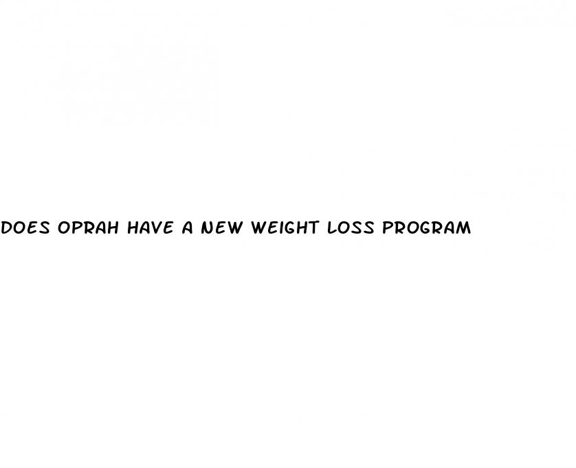 does oprah have a new weight loss program
