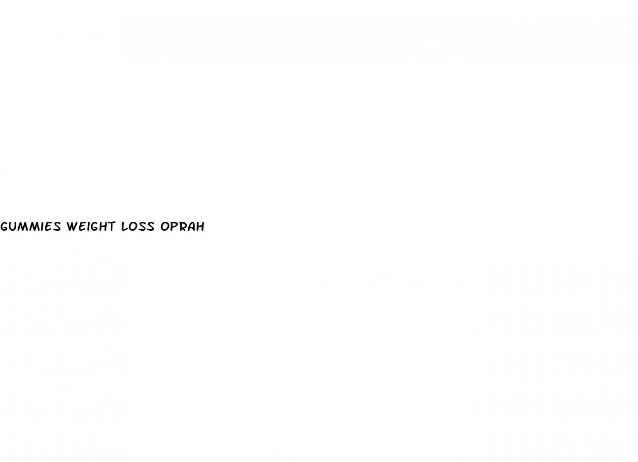 gummies weight loss oprah