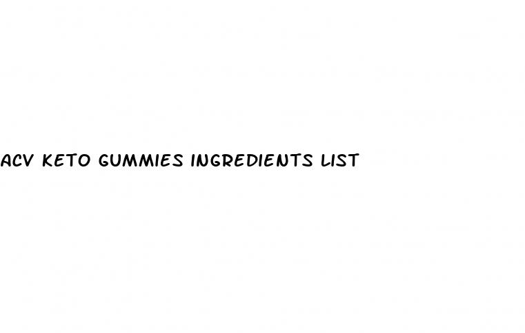 acv keto gummies ingredients list