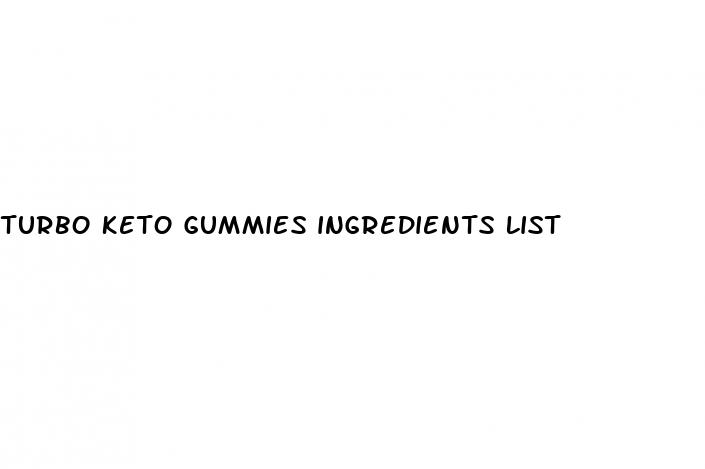 turbo keto gummies ingredients list