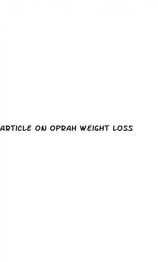 article on oprah weight loss
