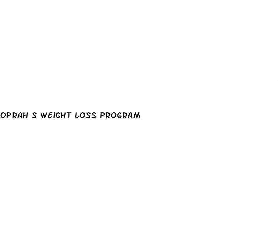 oprah s weight loss program