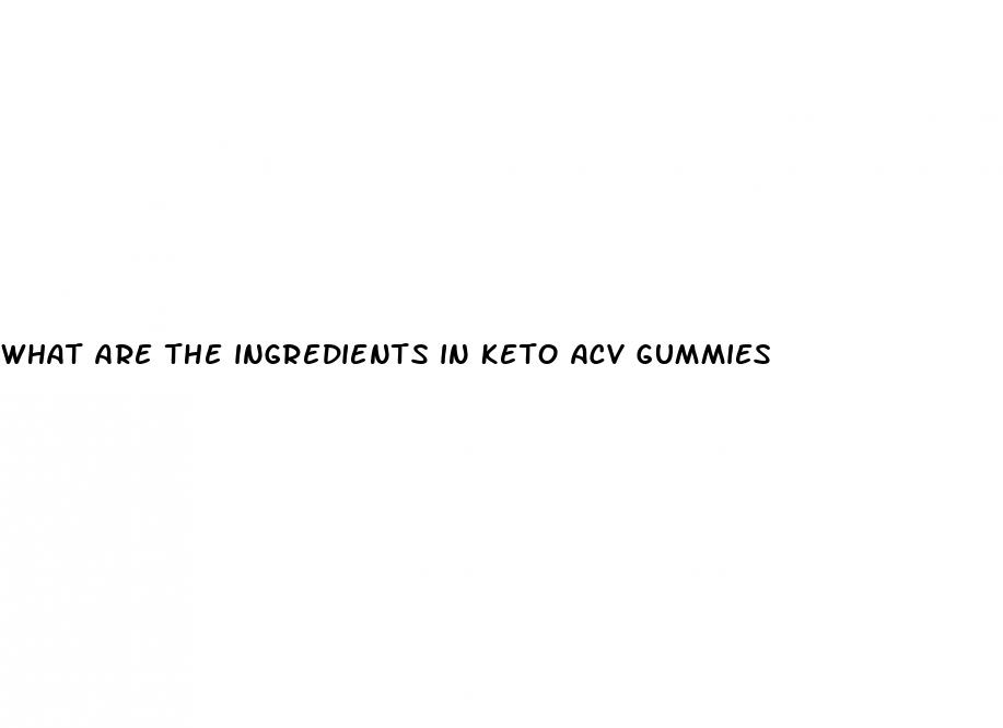 what are the ingredients in keto acv gummies