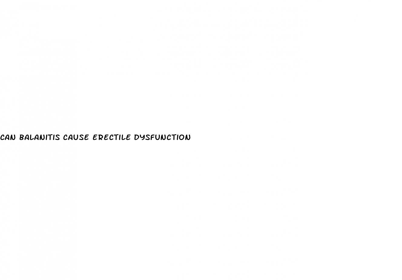 can balanitis cause erectile dysfunction