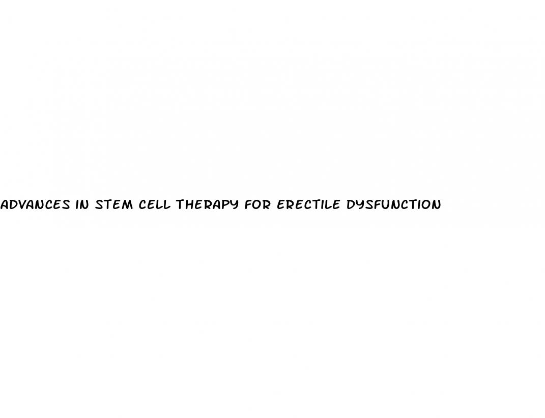 advances in stem cell therapy for erectile dysfunction