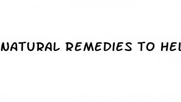 natural remedies to help with erectile dysfunction