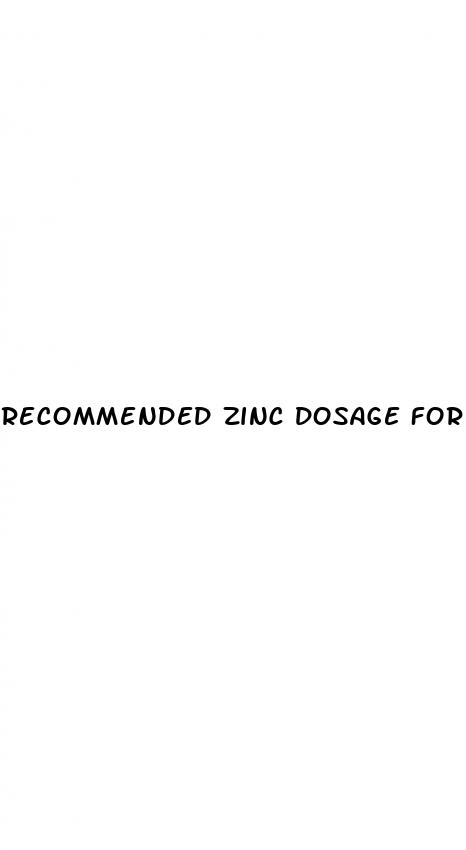 recommended zinc dosage for erectile dysfunction