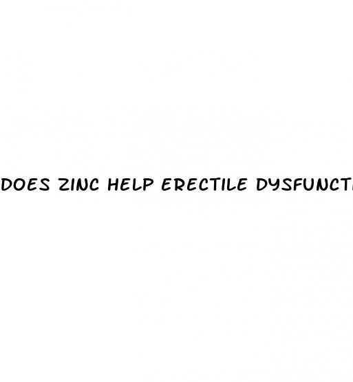 does zinc help erectile dysfunction