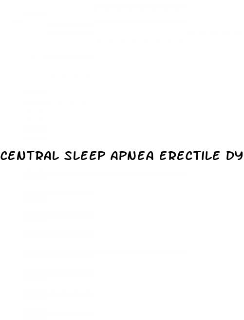 central sleep apnea erectile dysfunction