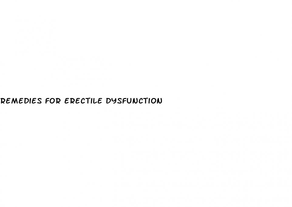 remedies for erectile dysfunction