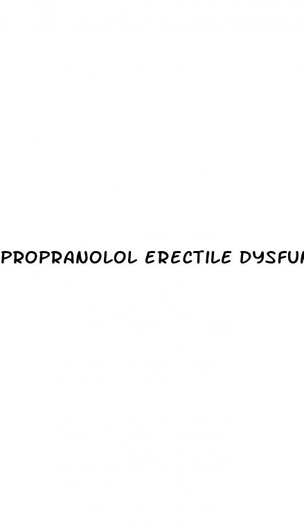 propranolol erectile dysfunction