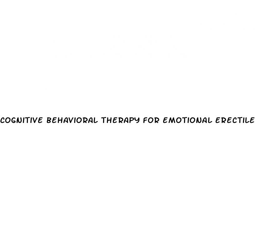 cognitive behavioral therapy for emotional erectile dysfunction