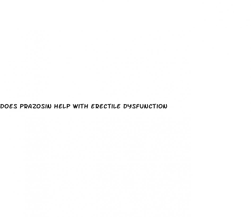 does prazosin help with erectile dysfunction
