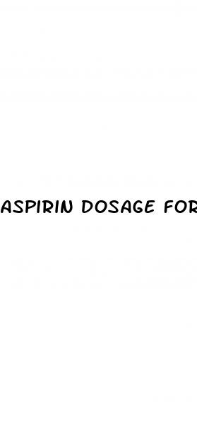 aspirin dosage for erectile dysfunction