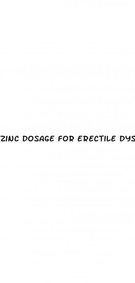 zinc dosage for erectile dysfunction