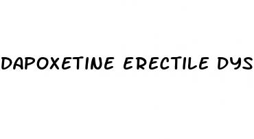 dapoxetine erectile dysfunction