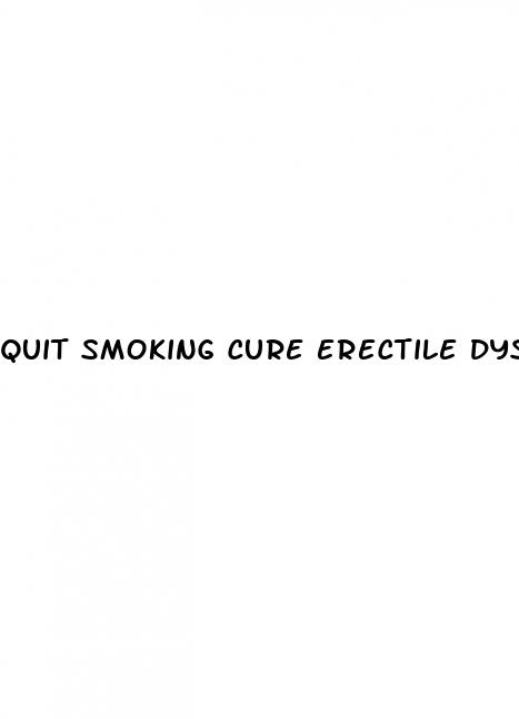 quit smoking cure erectile dysfunction