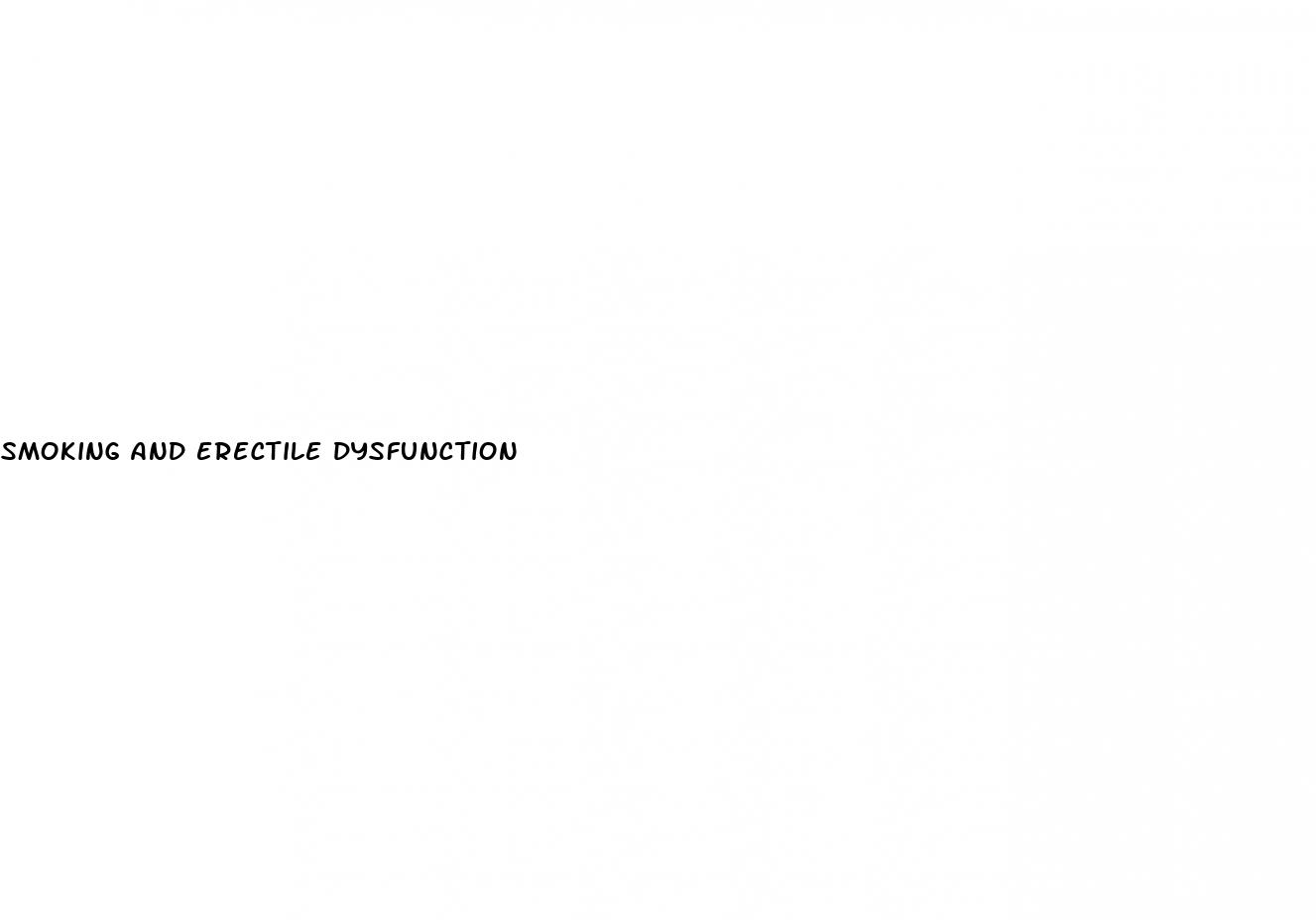 smoking and erectile dysfunction