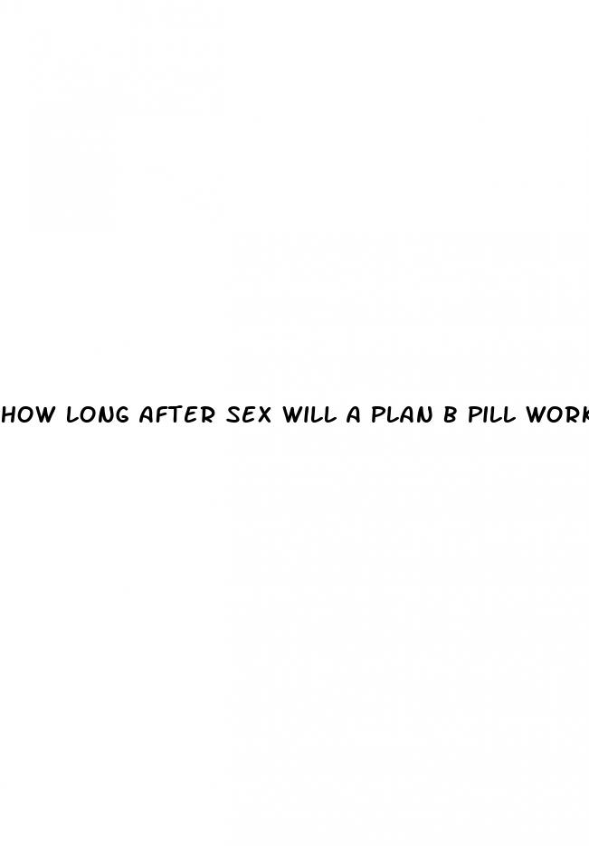 how long after sex will a plan b pill work