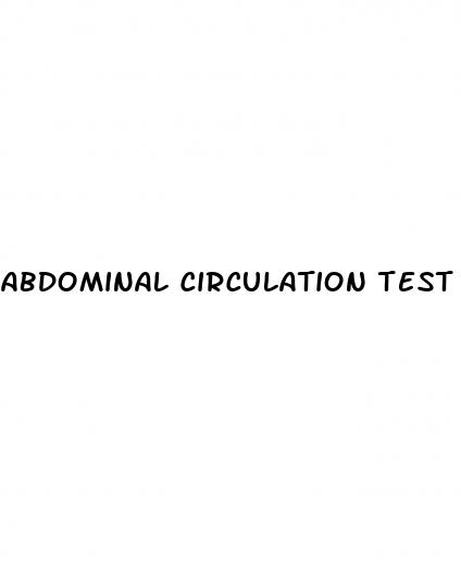 abdominal circulation test for erectile dysfunction