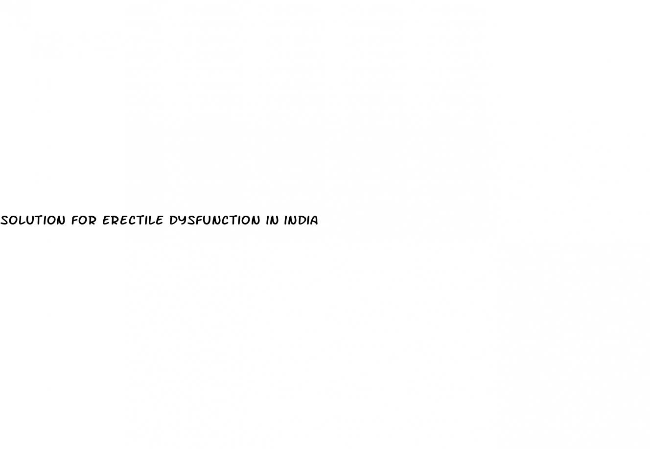 solution for erectile dysfunction in india