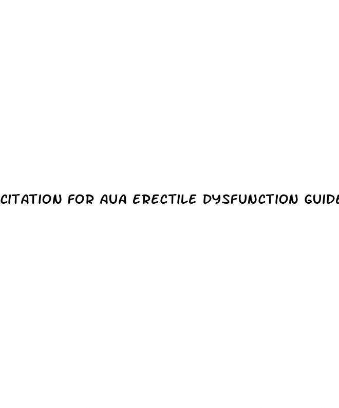 citation for aua erectile dysfunction guidelines