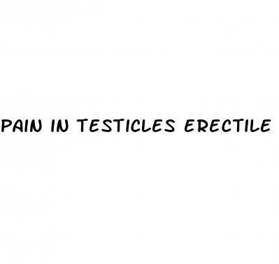 pain in testicles erectile dysfunction