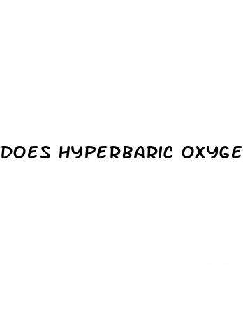 does hyperbaric oxygen therapy help erectile dysfunction