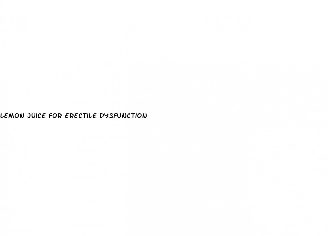 lemon juice for erectile dysfunction