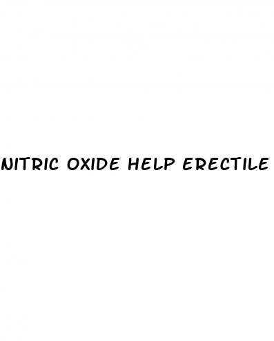 nitric oxide help erectile dysfunction