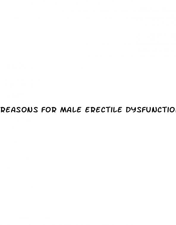 reasons for male erectile dysfunction
