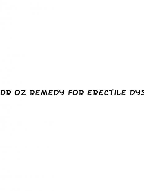 dr oz remedy for erectile dysfunction