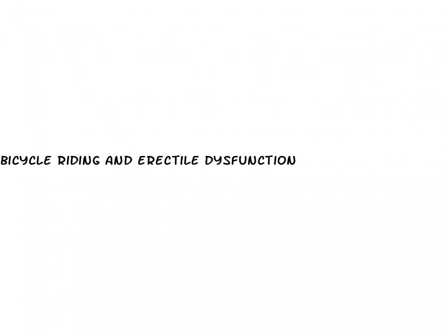 bicycle riding and erectile dysfunction