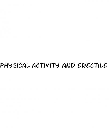 physical activity and erectile dysfunction