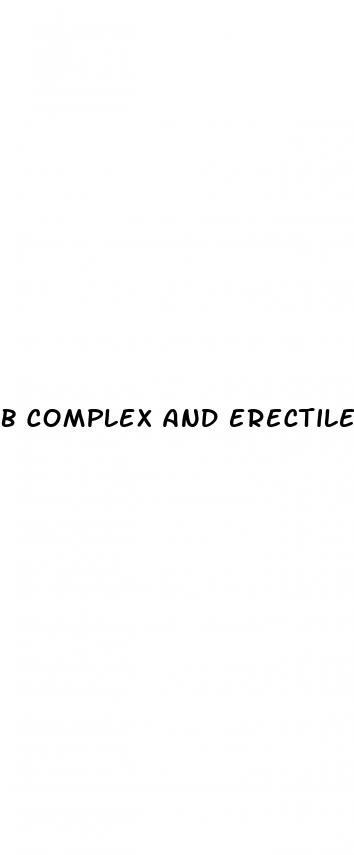 b complex and erectile dysfunction