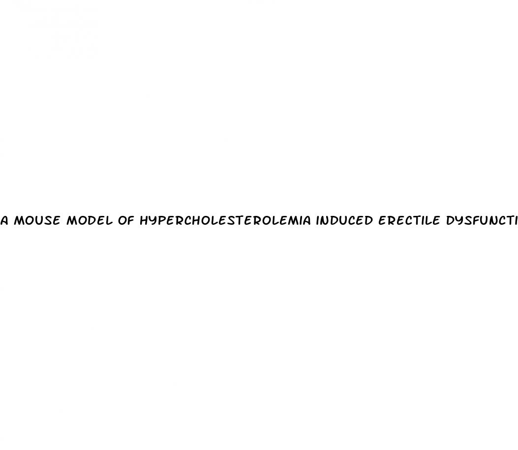 a mouse model of hypercholesterolemia induced erectile dysfunction