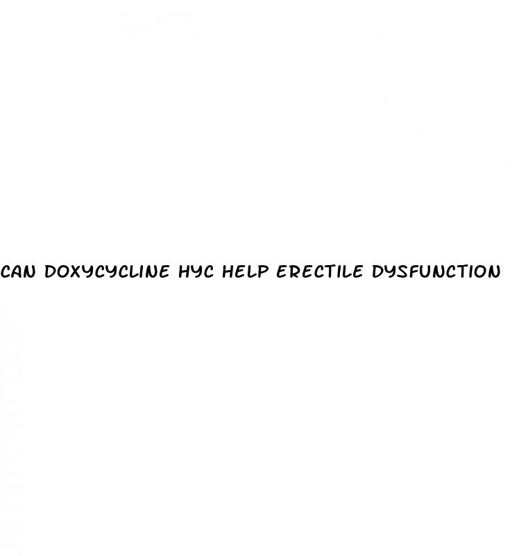 can doxycycline hyc help erectile dysfunction