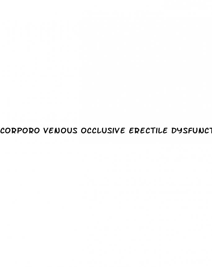 corporo venous occlusive erectile dysfunction