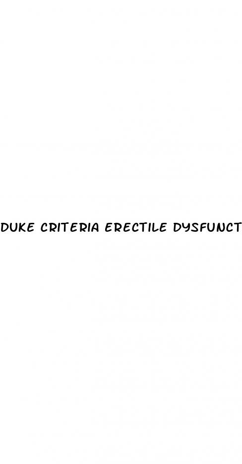 duke criteria erectile dysfunction treatment