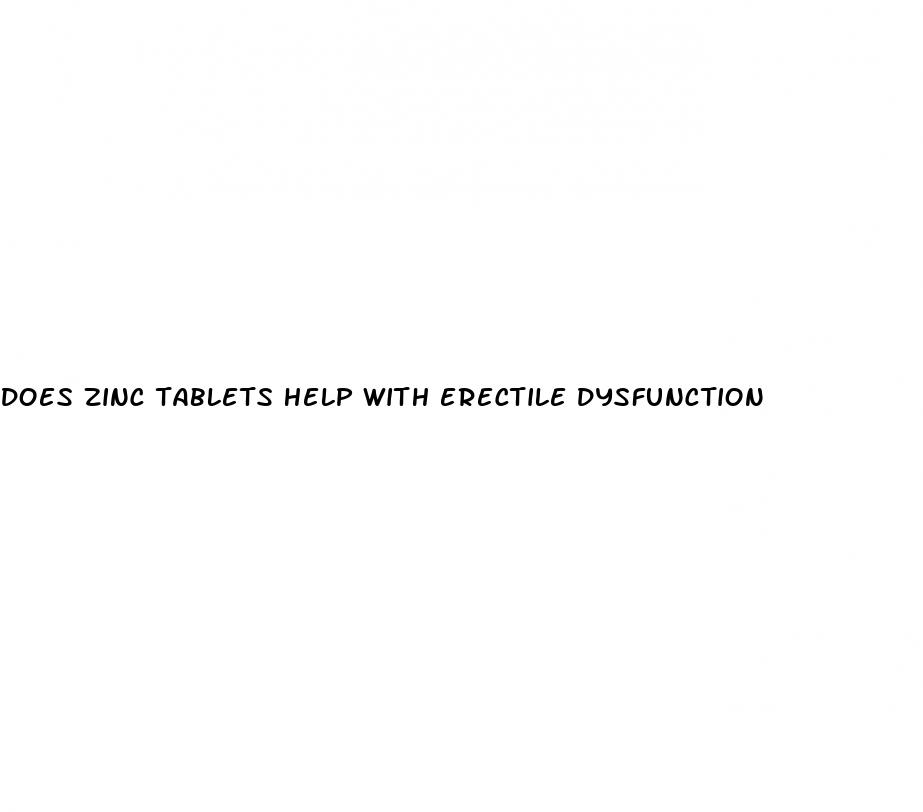 does zinc tablets help with erectile dysfunction