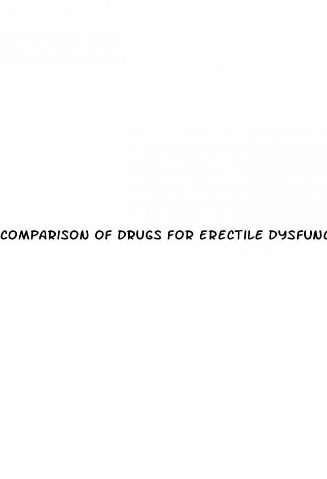 comparison of drugs for erectile dysfunction